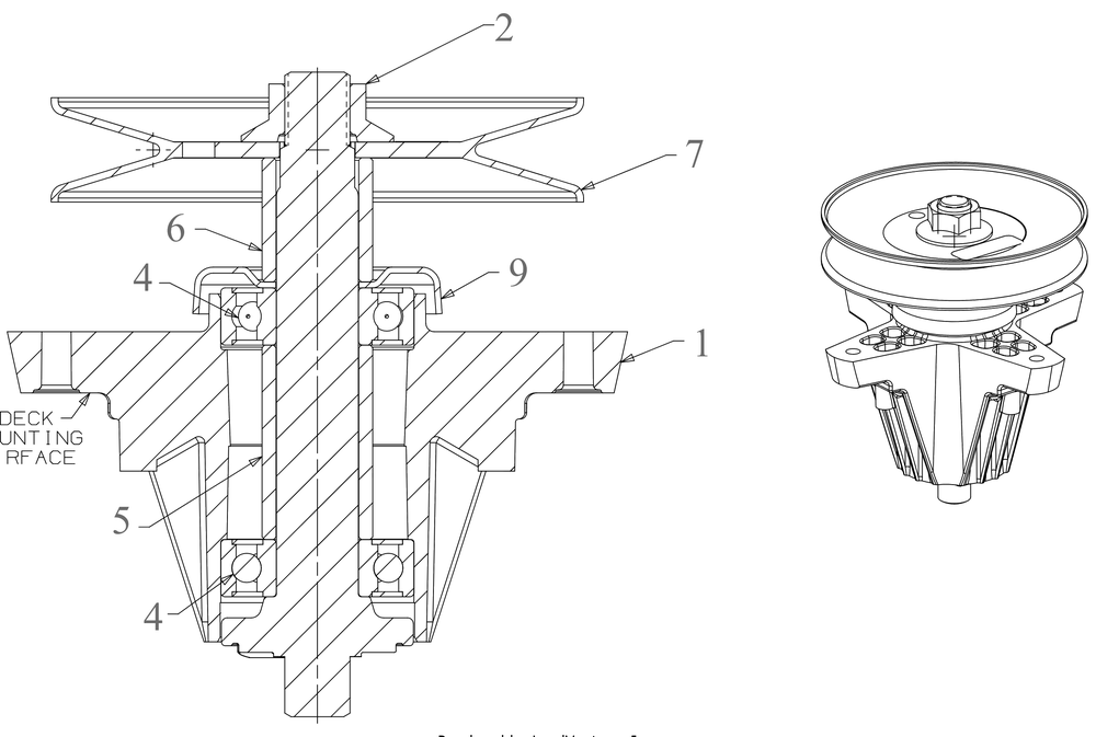 Spindle Diagram and Parts List for XT1-LT50KH (13AQA1TLB10)(2023) Cub Cadet Lawn Tractor